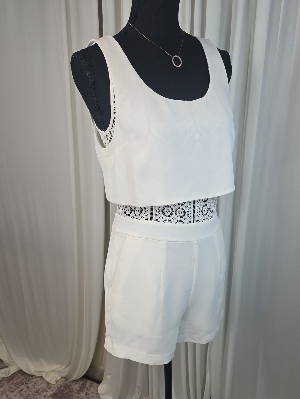 Marciano White Crochet Romper Size 4